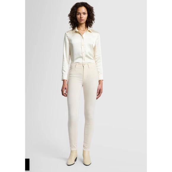 7 FOR ALL MANKIND Velvet High Waist Skinny in Winter White // 4 - Picture 1 of 13